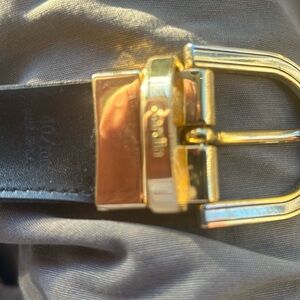 Reversible Gold Buckle Leather Belt-black or brown-Cardin made In Italy 40
